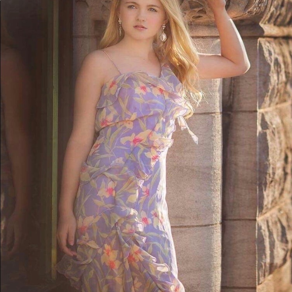 Y2K Silk Dead Stock  Bohemian Luxurious Floral Dress